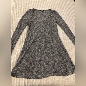 Express Sweater Dress • V-neck • Heather Grey • Small • EUC!